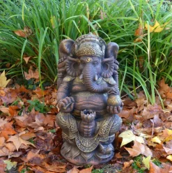 Gartendekoparadies Figures & Statues|Bouddhas-Figurine en pierre du divin Ganesha
