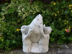 Gartendekoparadies Bouddhas-Figurine japonaise pour enfants avec poisson koi