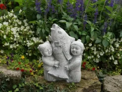 Gartendekoparadies Bouddhas-Figurine japonaise pour enfants avec poisson koi