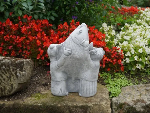 Gartendekoparadies Bouddhas-Figurine japonaise pour enfants avec poisson koi