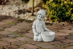 Gartendekoparadies Enfants & Anges|Jardinières-Fille avec bol de plantes