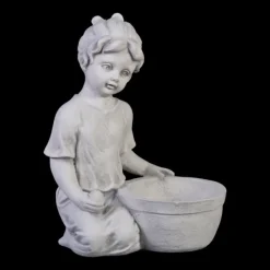 Gartendekoparadies Enfants & Anges|Jardinières-Fille avec bol de plantes