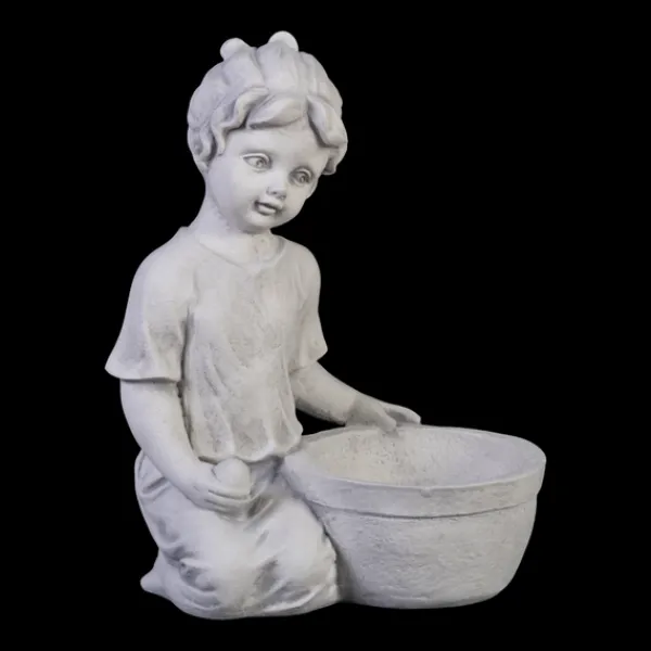 Gartendekoparadies Enfants & Anges|Jardinières-Fille avec bol de plantes