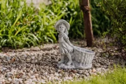 Gartendekoparadies Enfants & Anges|Jardinières-Fille avec un pot de fleurs