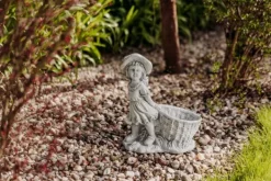 Gartendekoparadies Enfants & Anges|Jardinières-Fille avec un pot de fleurs