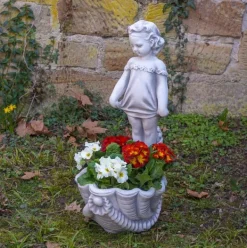 Gartendekoparadies Belle|Figures & Statues-Fille avec une jardinière