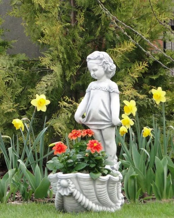 Gartendekoparadies Belle|Figures & Statues-Fille avec une jardinière