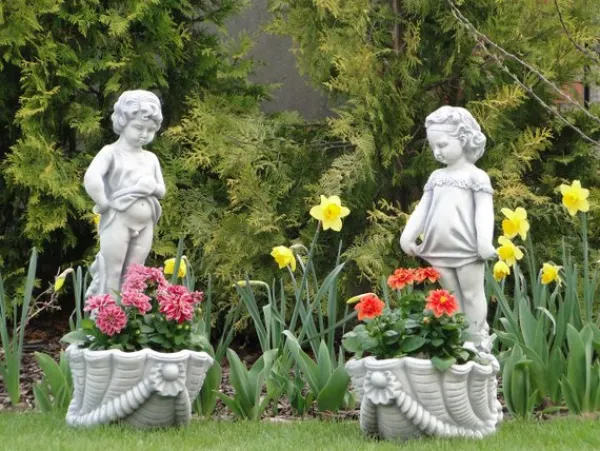 Gartendekoparadies Belle|Figures & Statues-Fille avec une jardinière