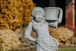 Gartendekoparadies Figures & Statues|Jardinières-Fille comme pilier de fleur