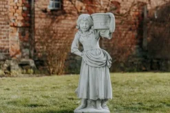 Gartendekoparadies Figures & Statues|Jardinières-Fille comme pilier de fleur