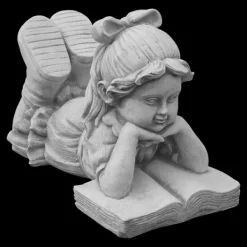 Gartendekoparadies Enfants & Anges-Fille couchée avec un livre