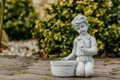 Gartendekoparadies Enfants & Anges|Jardinières-Garçon avec bol à plantes