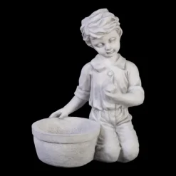 Gartendekoparadies Enfants & Anges|Jardinières-Garçon avec bol à plantes