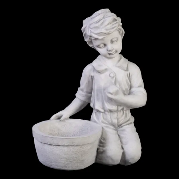 Gartendekoparadies Enfants & Anges|Jardinières-Garçon avec bol à plantes