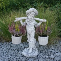 Gartendekoparadies Enfants & Anges-Garçon avec panier suspendu