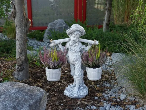 Gartendekoparadies Enfants & Anges-Garçon avec panier suspendu