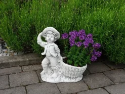 Gartendekoparadies Enfants & Anges|Jardinières-Garçon avec pot de fleurs