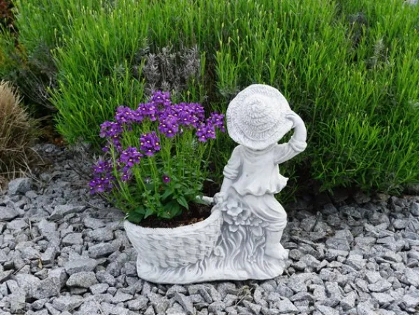 Gartendekoparadies Enfants & Anges|Jardinières-Garçon avec pot de fleurs