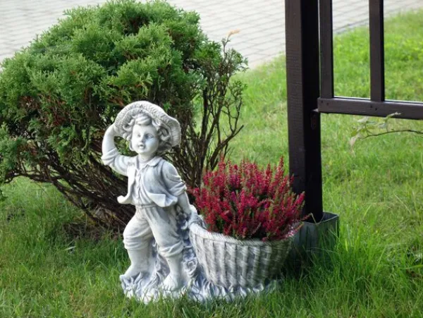 Gartendekoparadies Enfants & Anges|Jardinières-Garçon avec pot de fleurs
