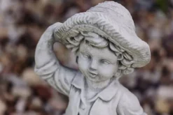 Gartendekoparadies Enfants & Anges|Jardinières-Garçon avec pot de fleurs