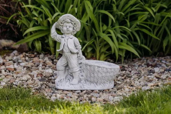 Gartendekoparadies Enfants & Anges|Jardinières-Garçon avec pot de fleurs