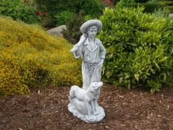 Gartendekoparadies Figures & Statues-Garçon avec un chien de chasse