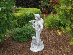 Gartendekoparadies Figures & Statues-Garçon avec un chien de chasse