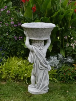 Gartendekoparadies Figures & Statues|Jardinières-Garçon avec un grand bol de plantes