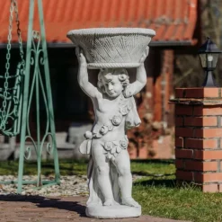 Gartendekoparadies Figures & Statues|Jardinières-Garçon avec un grand bol de plantes