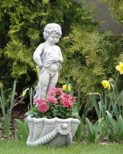 Gartendekoparadies Belle|Figures & Statues-Garçon avec une jardinière
