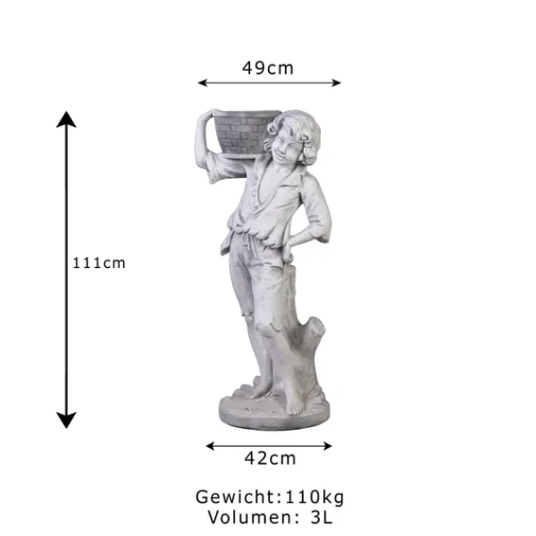 Gartendekoparadies Figures & Statues|Jardinières-Garçon comme pilier de fleur