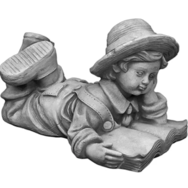 Gartendekoparadies Enfants & Anges-Garçon couché avec un livre