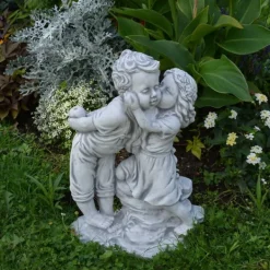 Gartendekoparadies Enfants & Anges-Garçon et fille - intimement familiers