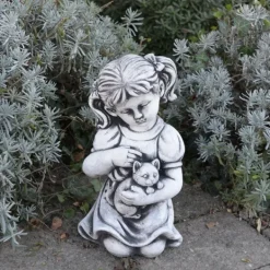 Gartendekoparadies Enfants & Anges-Garçon et fille avec des animaux