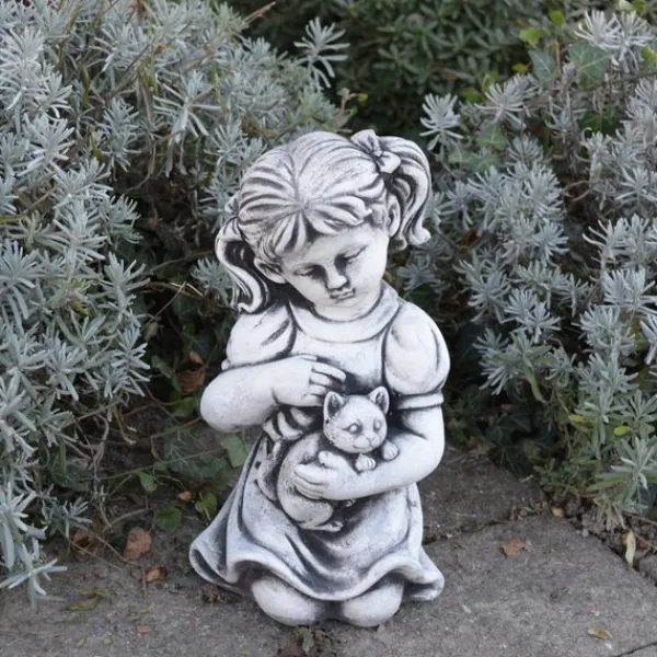 Gartendekoparadies Enfants & Anges-Garçon et fille avec des animaux