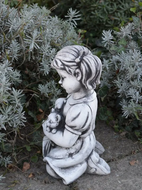 Gartendekoparadies Enfants & Anges-Garçon et fille avec des animaux