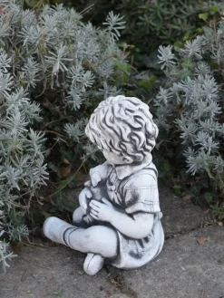 Gartendekoparadies Enfants & Anges-Garçon et fille avec des animaux