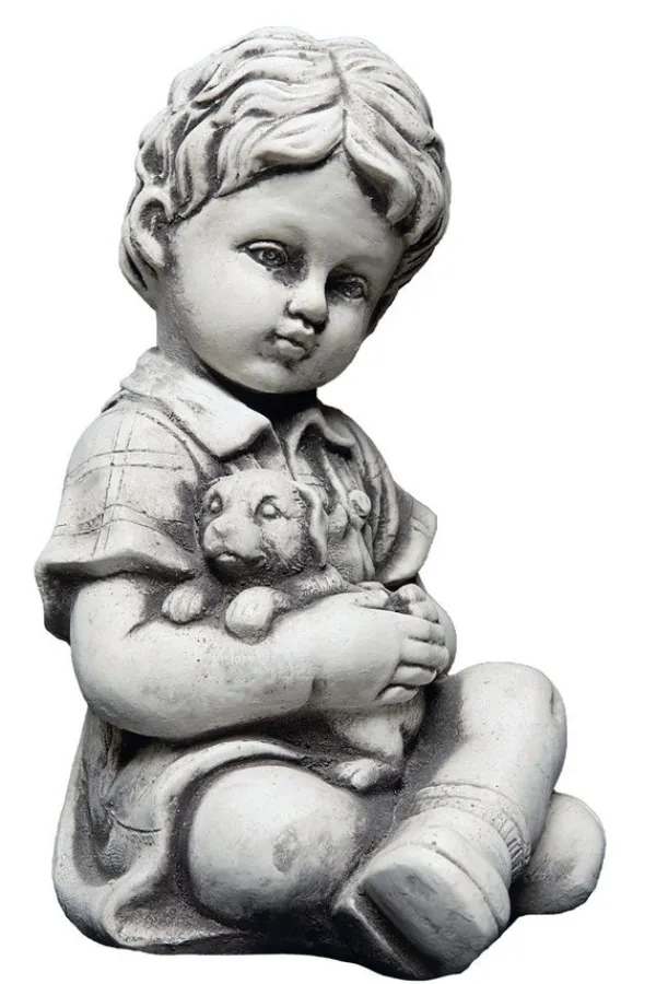 Gartendekoparadies Enfants & Anges-Garçon et fille avec des animaux