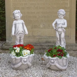 Gartendekoparadies Belle|Figures & Statues-Garçon et fille comme planteurs