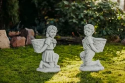 Gartendekoparadies Enfants & Anges|Jardinières-Girl Figurine with Plant Basket