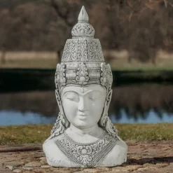 Gartendekoparadies Bouddhas-Grand buste de bouddha féminin