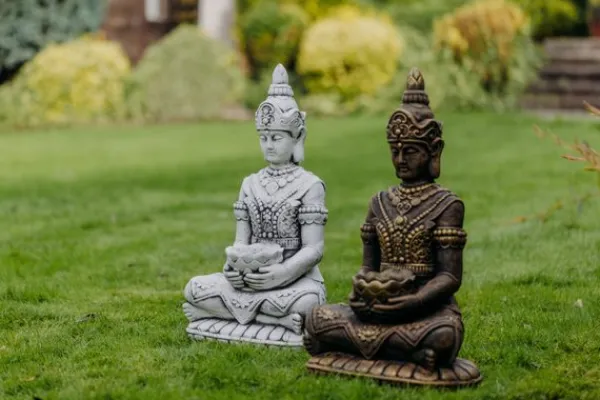 Gartendekoparadies Bouddhas-Grand garde du temple avec coloration exclusive