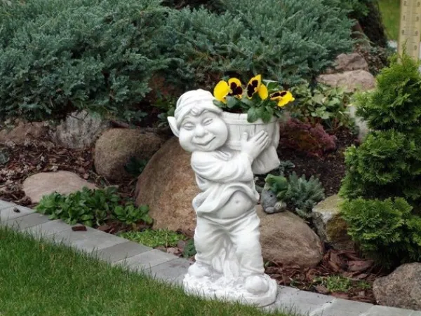 Gartendekoparadies Gnome-Grand gnome avec jardinière