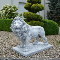 Gartendekoparadies Animaux-Grand lion : roi debout sur socle