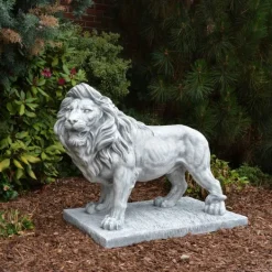 Gartendekoparadies Animaux-Grand lion : roi debout sur socle