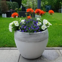 Gartendekoparadies Jardinières-Grand pot de fleurs avec relief