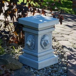 Gartendekoparadies Colonnes & Socles-Grand socle à tête de lion