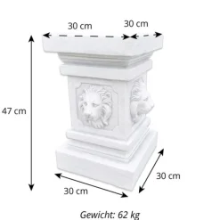 Gartendekoparadies Colonnes & Socles-Grand socle à tête de lion