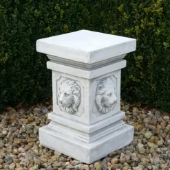 Gartendekoparadies Colonnes & Socles-Grand socle à tête de lion