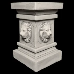 Gartendekoparadies Colonnes & Socles-Grand socle à tête de lion